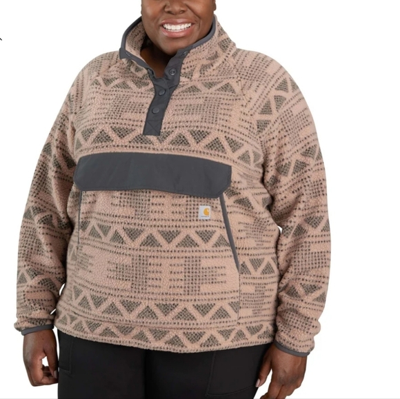 Carhartt Tops - Carhartt Relaxed Fit Fleece Pullover Geometric NWT XXL